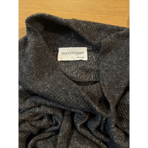 Anthropologie Self Contrast Sweater Women L Tube Cuffs Oversized Turtleneck - Picture 5 of 6